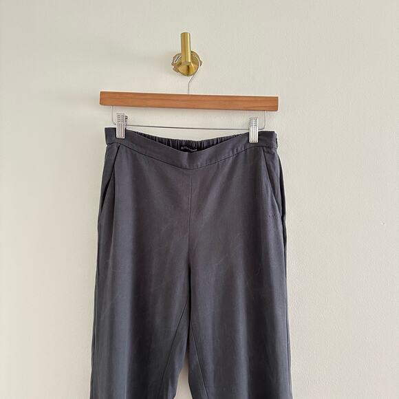 Eileen Fisher Cropped Straight-Leg Stretch Crepe Pants Gray XS - Picture 4 of 11